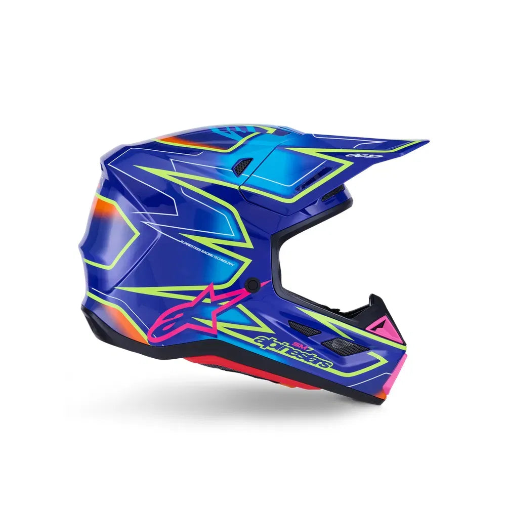 Casco Alpinestars SM7 Cast - Gloss/Blue/Pink/Yellow Fluo