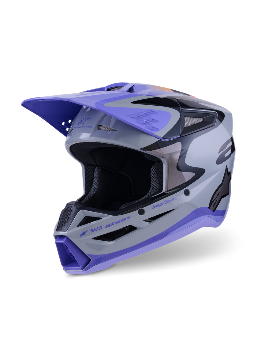 Casco Alpinestas de niño SM3 Jettson - Glosss Black/Gray/Purple