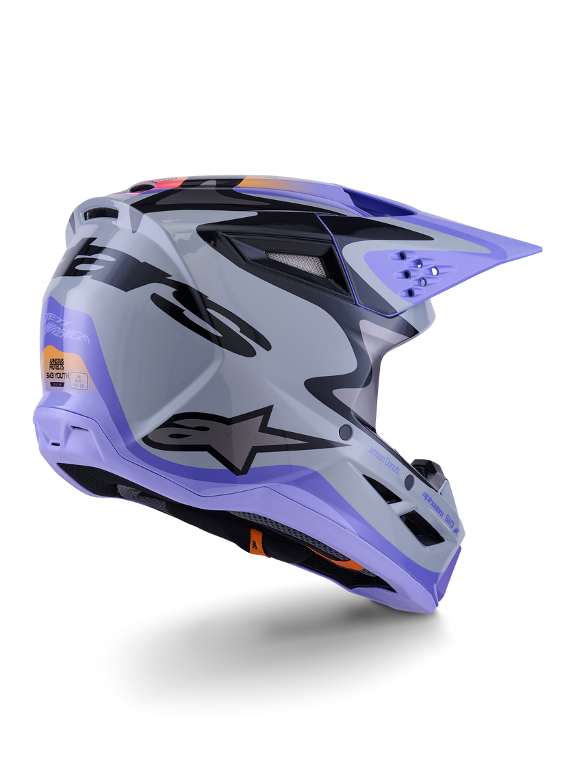 Casco Alpinestas de niño SM3 Jettson - Glosss Black/Gray/Purple