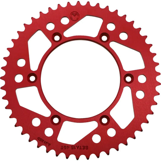 Piñón Trasero de Aluminio - Piñón Trasero - Aluminio - 49 Dientes - Rojo - Beta