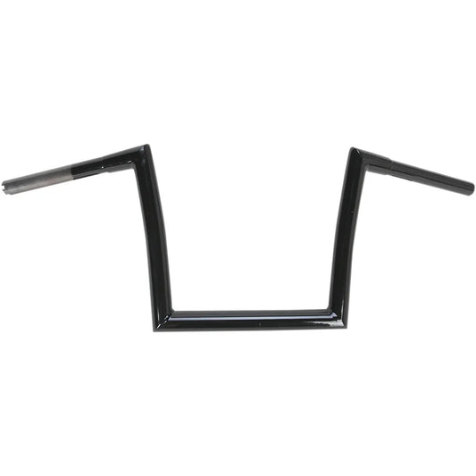 Black 1-1/4" Fat Bobber Strip Handlebar With 10" Rise
