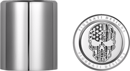 Cubiertas de acoplamiento - Cubiertas de acoplamiento - Calavera con bandera estadounidense - Corta - Corte en contraste - Plata
