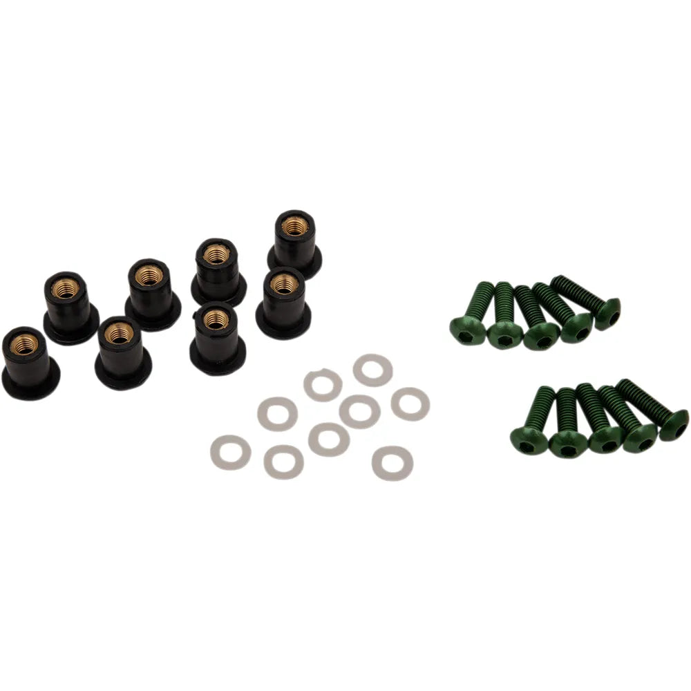Kit de tornillos para parabrisas - Kit de tornillos para parabrisas - Verde