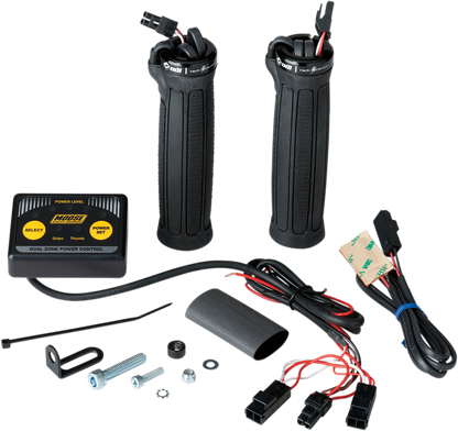 Kit de agarre calefactable de doble zona con abrazadera para vehículos todo terreno