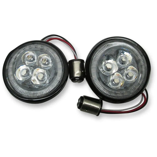 Rear Signal Light Inserts - Black - Red Lens