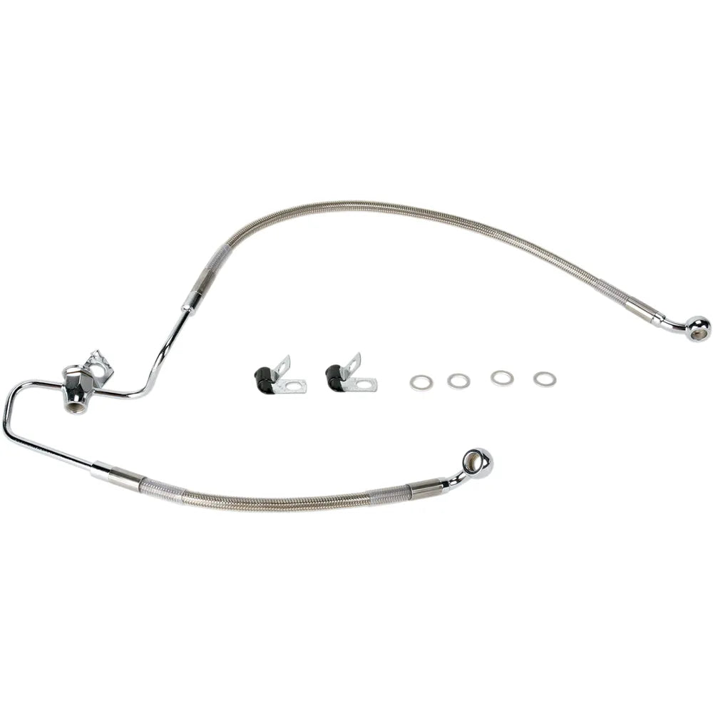 Rear Brake Line XL 04-13 Clear-Coated Stainless Steel