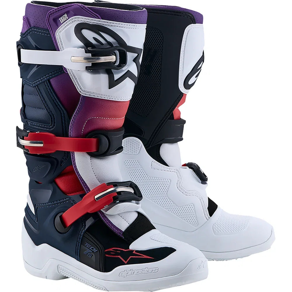 Botas Alpinestars Youth Tech 7S Dark Blue/White/Black/Purple