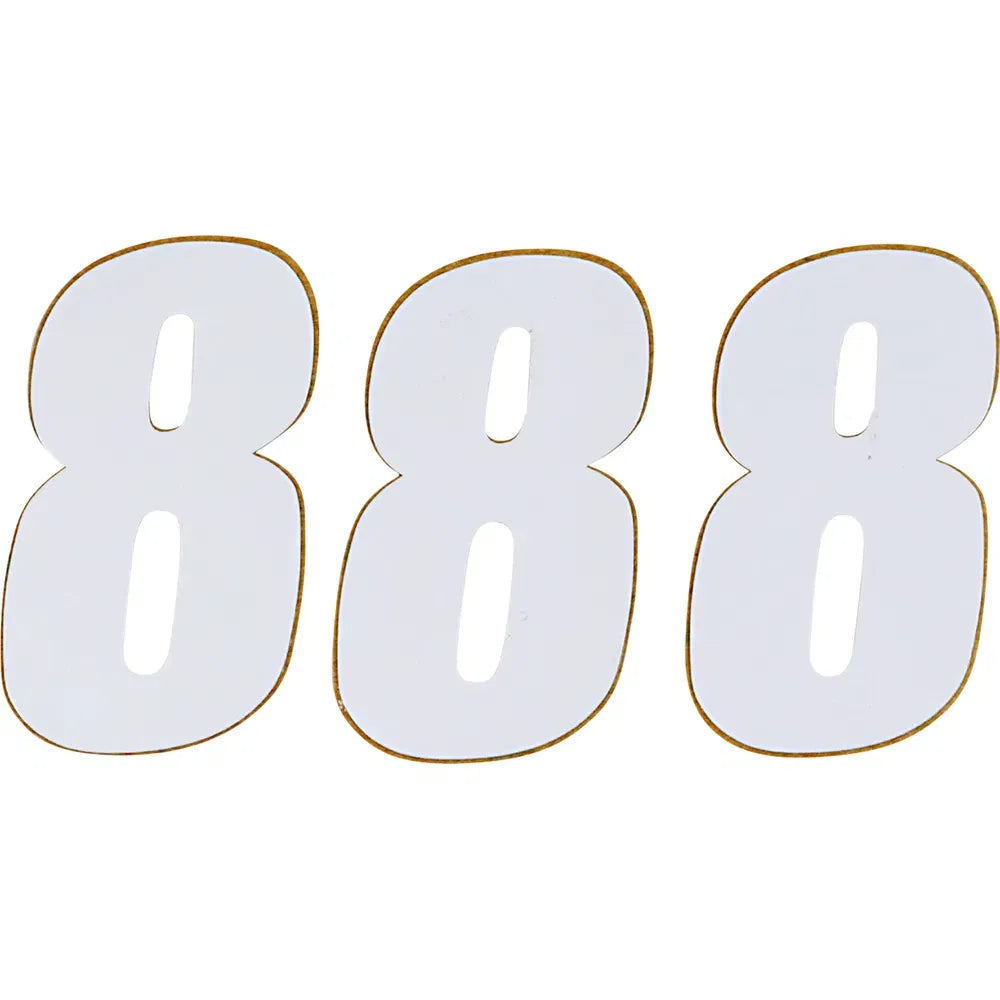 SX Plate Number - #8 - White - 4"