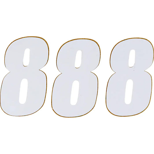 SX Plate Number - #8 - White - 4"