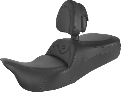 Asiento Roadsofa™ de alcance estándar - Asiento Roadsofa™ - con respaldo - Negro/Costura negra - FLH/FLT '08-'24