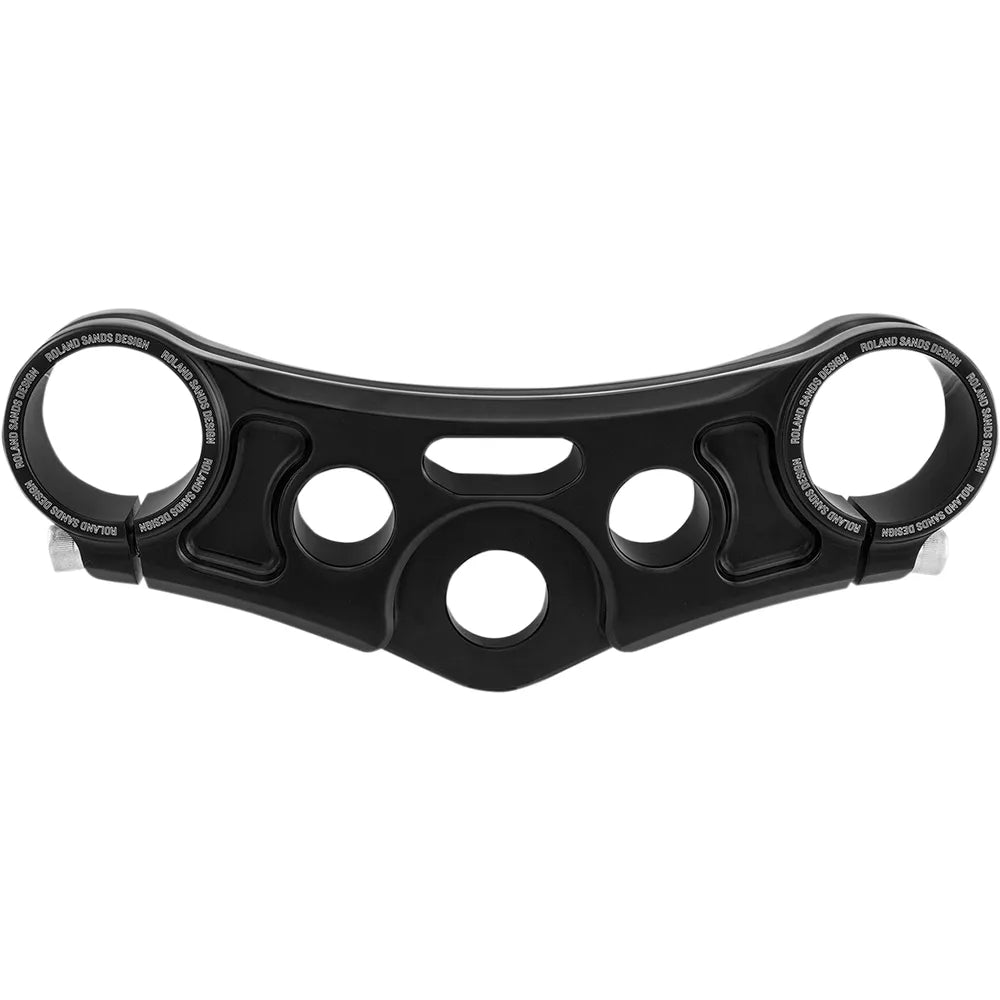 Top Triple Clamp - Gloss Black - With Riser Holes