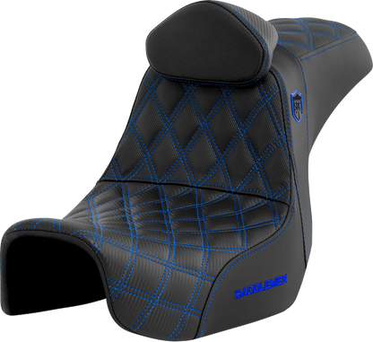 Asiento Pro Series SDC Performance Grip - Asiento Pro Series SDC Performance - con respaldo - Blue Stitch - Dyna '06-'17