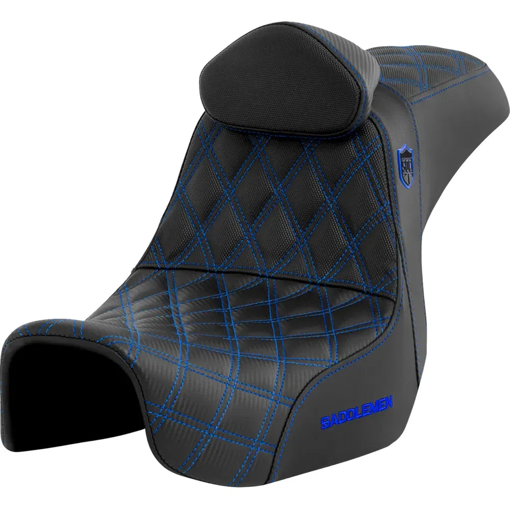 Asiento Pro Series SDC Performance Grip - Asiento Pro Series SDC Performance - con respaldo - Blue Stitch - Dyna '06-'17
