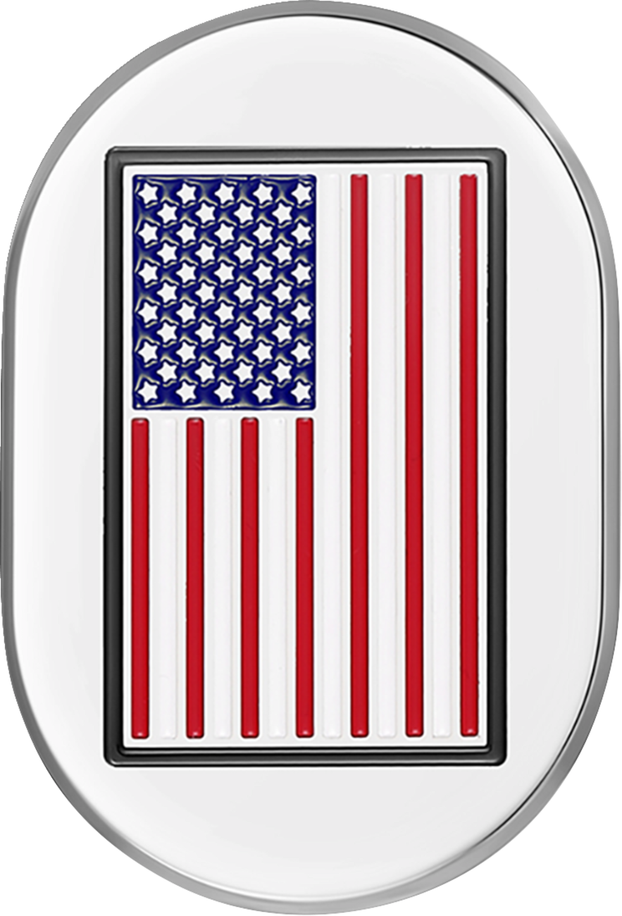 Cubierta de antena - Cubierta de antena - Guardabarros trasero izquierdo - Bandera estadounidense - Cromada