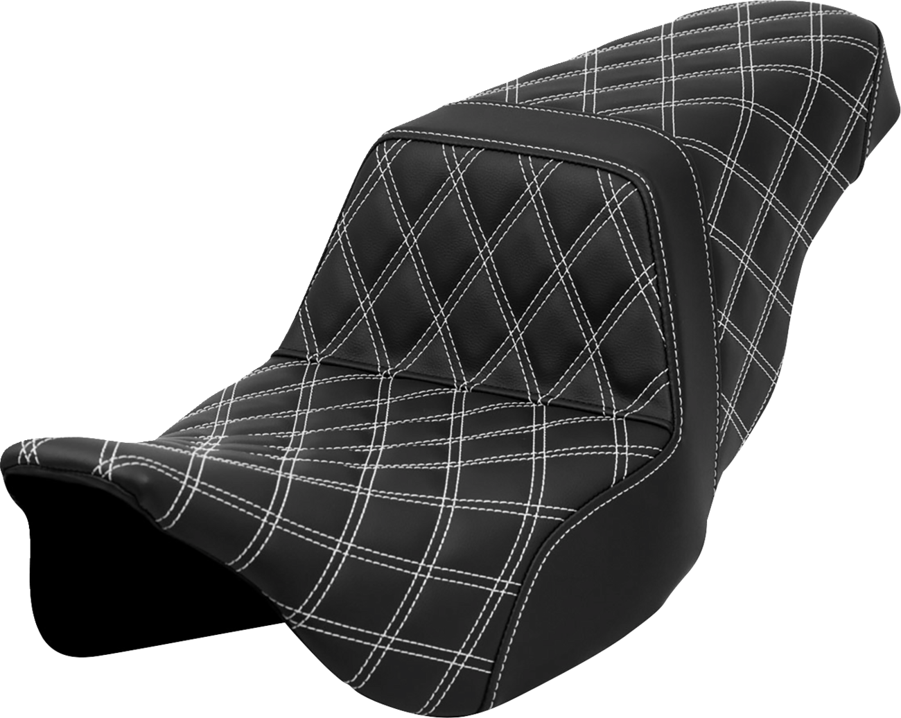Asiento subido con costura de celosía - Asiento subido con costura de celosía - Puntada blanca - FLH/FLT '08-'23