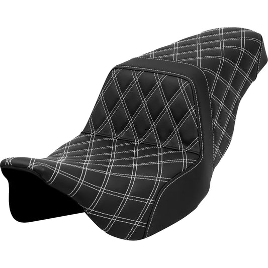 Asiento subido con costura de celosía - Asiento subido con costura de celosía - Puntada blanca - FLH/FLT '08-'23