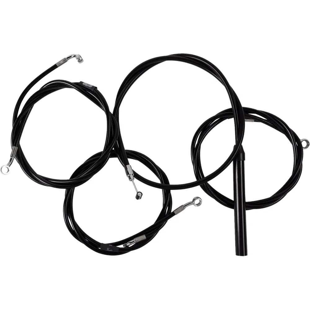 Kit completo de cable de manillar/línea de freno trenzado de vinilo negro