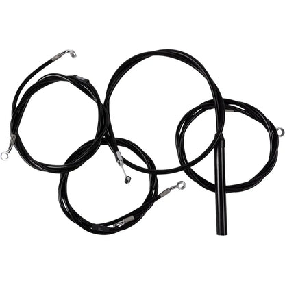 Kit completo de cable de manillar/línea de freno trenzado de vinilo negro