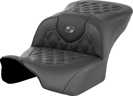 Asiento Roadsofa™ con costura de celosía - Asiento Roadsofa™ - sin respaldo - Costura de celosía gris - FLTR/FLHX '23-'24