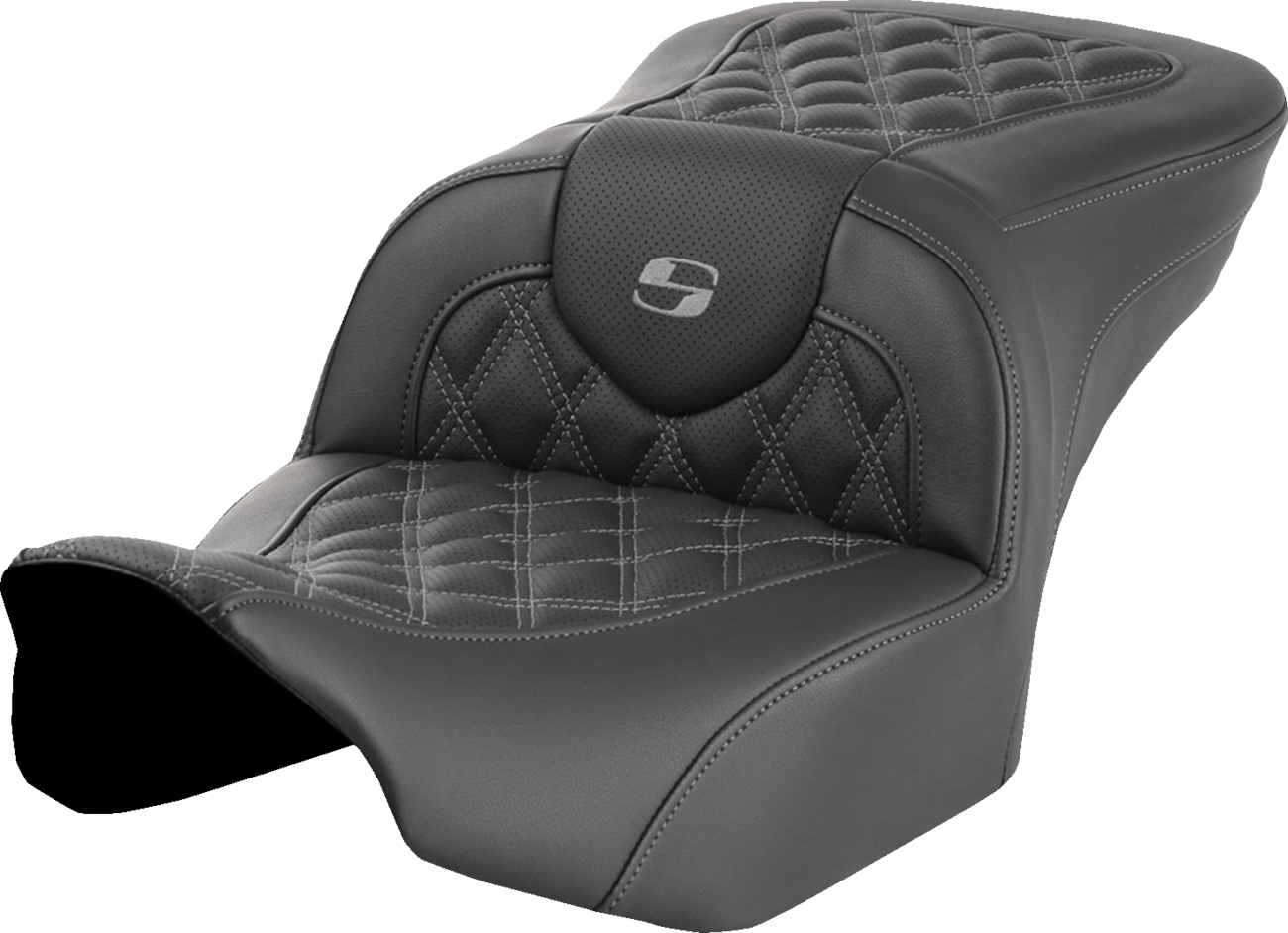 Asiento Roadsofa™ con costura de celosía - Asiento Roadsofa™ - sin respaldo - Costura de celosía gris - FLTR/FLHX '23-'24