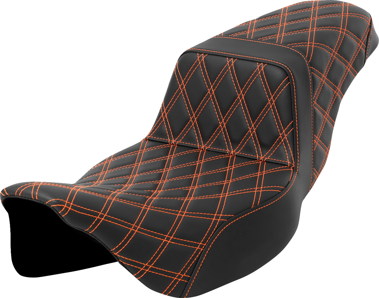 Asiento subido con costura de celosía - Asiento subido con costura de celosía - Puntada naranja - Alcance extendido - FLH/FLT '08-'23