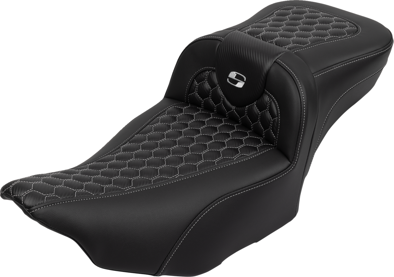 Asiento de alcance extendido Roadsofa™ - Asiento de alcance extendido Roadsofa™ - con respaldo - Panal - Costura plateada - FLTR/FLHX '23-'24