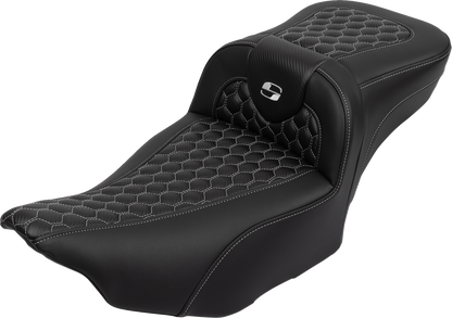 Asiento de alcance extendido Roadsofa™ - Asiento de alcance extendido Roadsofa™ - con respaldo - Panal - Costura plateada - FLTR/FLHX '23-'24