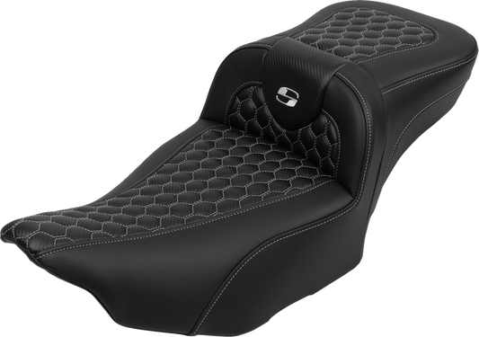 Asiento de alcance extendido Roadsofa™ - Asiento de alcance extendido Roadsofa™ - con respaldo - Panal - Costura plateada - FLTR/FLHX '23-'24