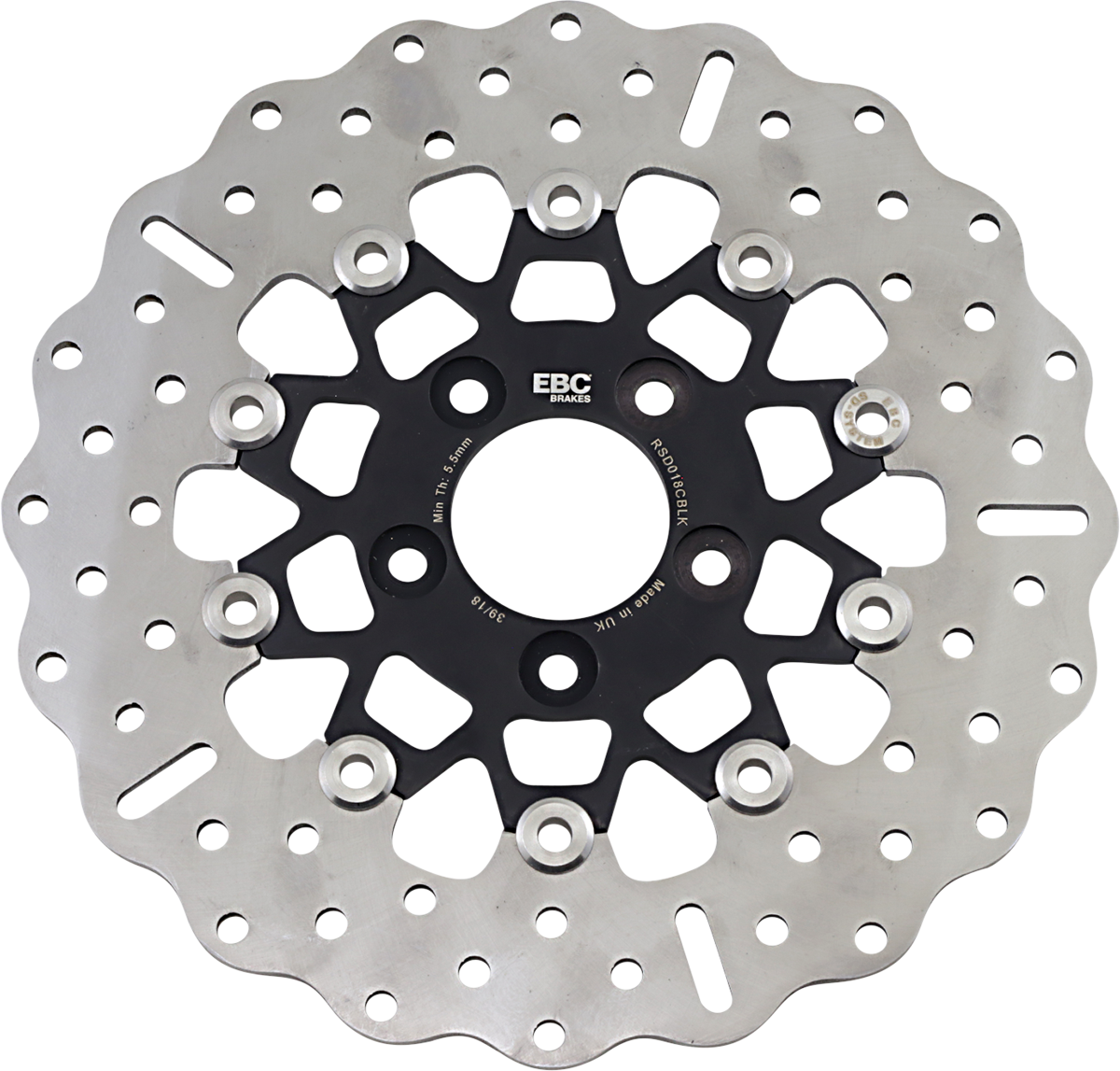Rotor de freno trasero de acero inoxidable personalizado - Rotor de freno - Negro
