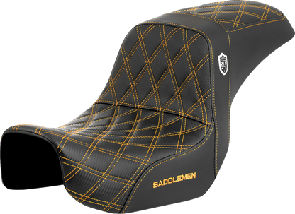 Asiento Pro Series SDC Performance Grip - Asiento Pro Series SDC Performance - Fibra de carbono/agarre lumbar - Costura dorada - Dyna '06-'17