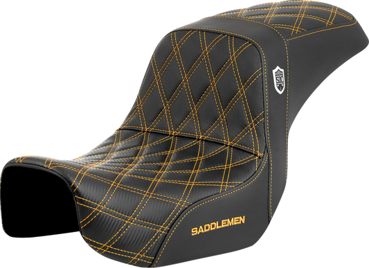 Asiento Pro Series SDC Performance Grip - Asiento Pro Series SDC Performance - Fibra de carbono/agarre lumbar - Costura dorada - Dyna '06-'17