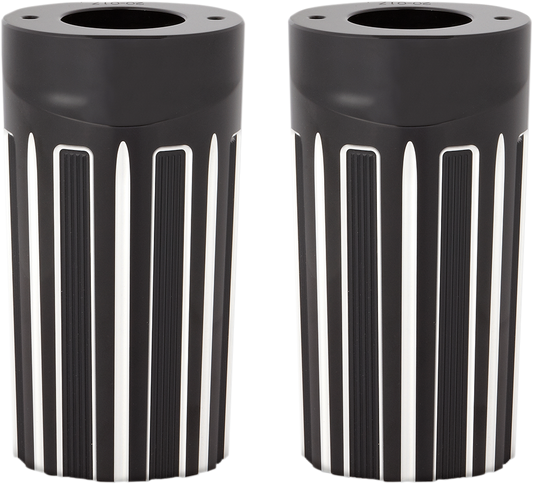 Cubiertas de funda de horquilla de aluminio, calibre 10 - Cubiertas de funda de horquilla - Anodizado negro - Calibre 10 - FLHT