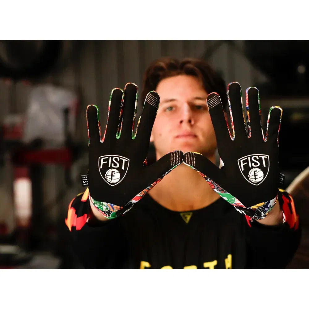 Guantes de pista dura con correas