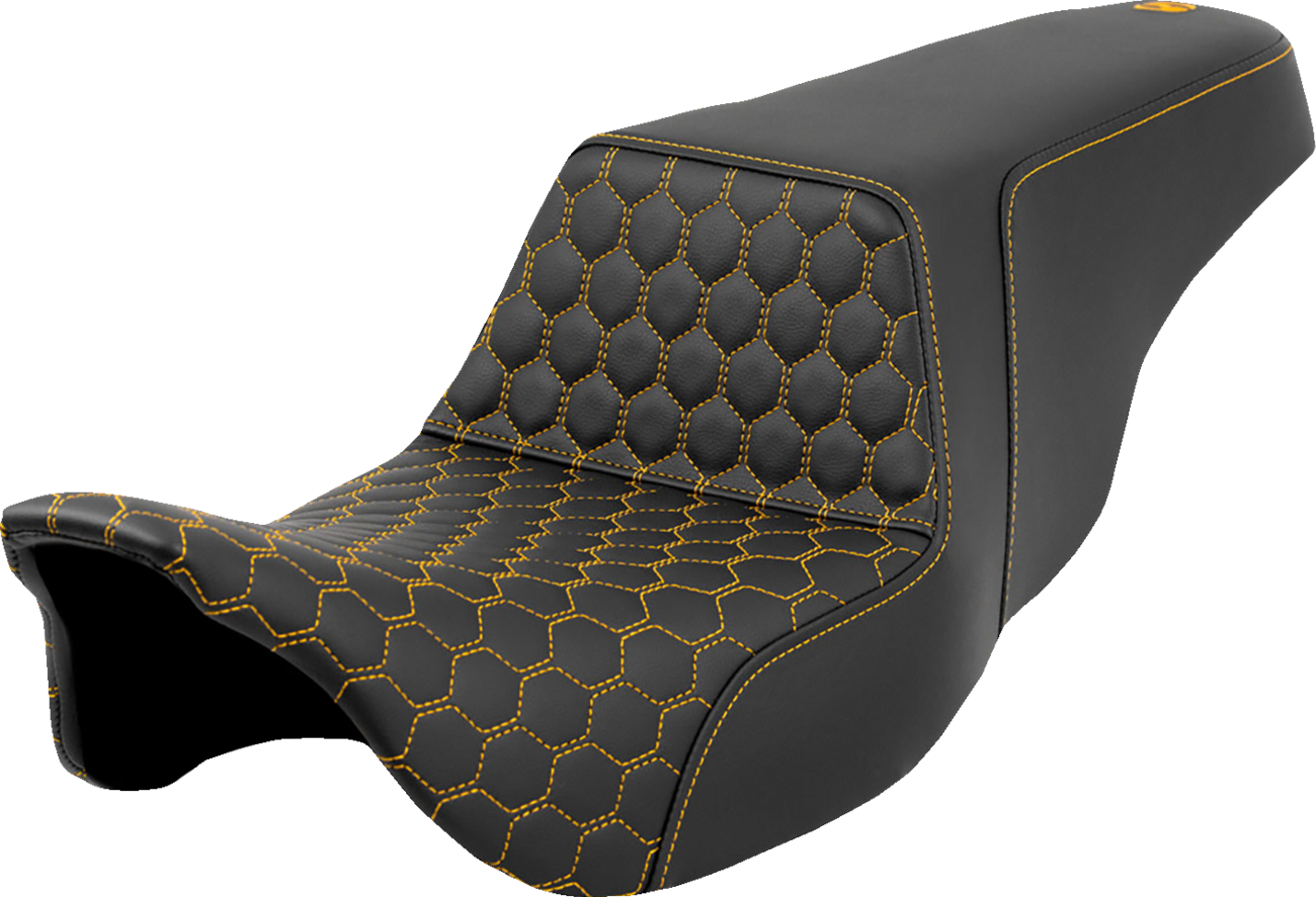Asiento elevado tipo panal - Asiento elevado - Panal - Costuras doradas - FL '08-'23