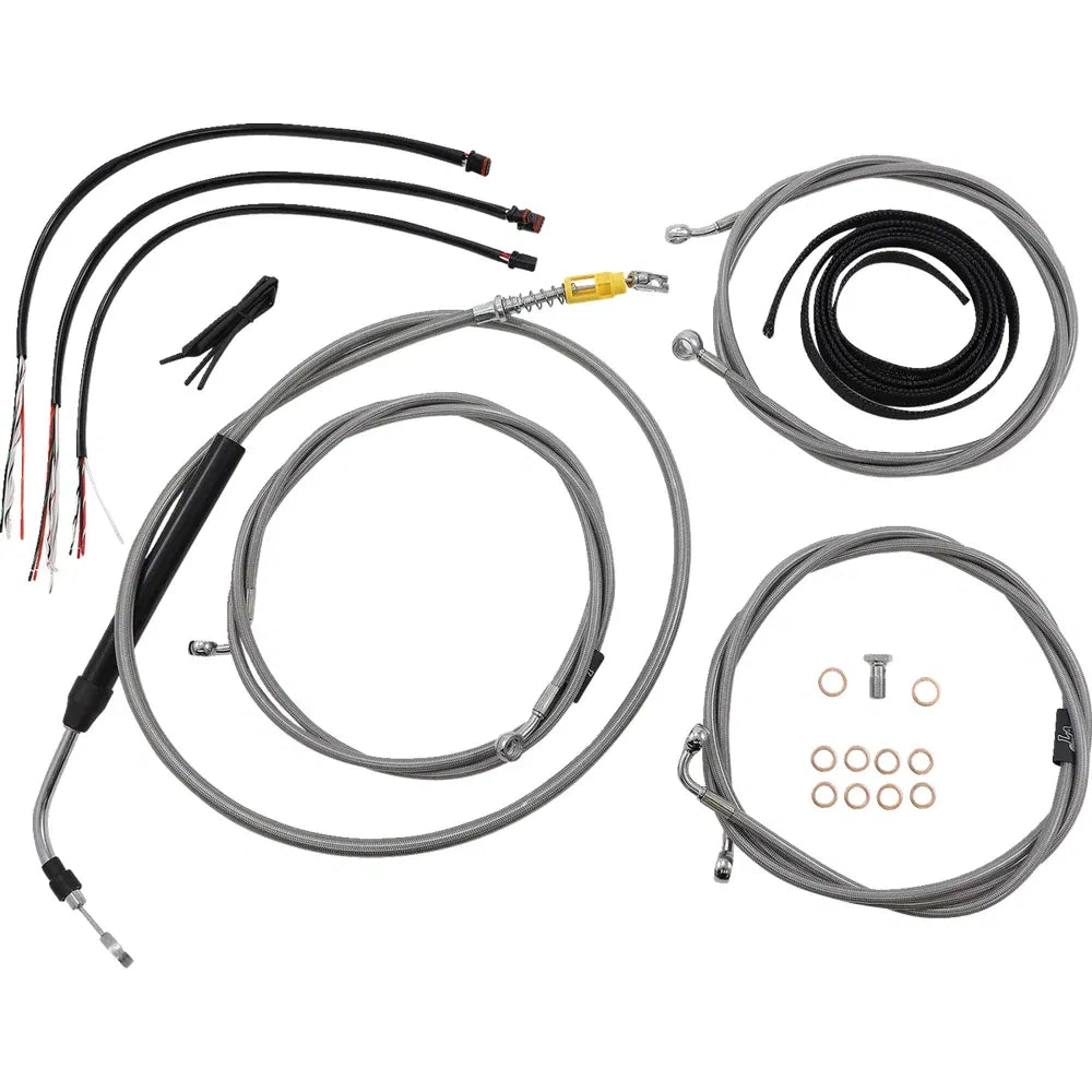 Kit completo de cable de manillar/línea de freno trenzado de acero inoxidable — kit de cables