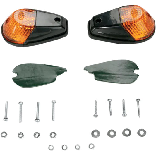 Flush Mount Marker Lights - Black/Amber