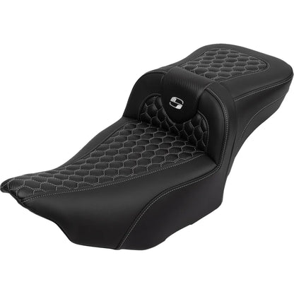 Asiento de alcance extendido Roadsofa™ - Asiento de alcance extendido Roadsofa™ - con respaldo - Panal - Costura plateada - FLTR/FLHX '23-'24
