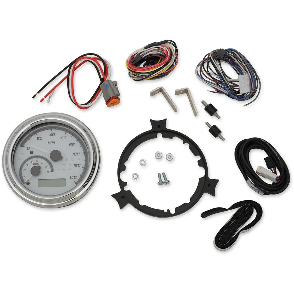 MXV Series Analog Gauge System - White/Gray/Chrome