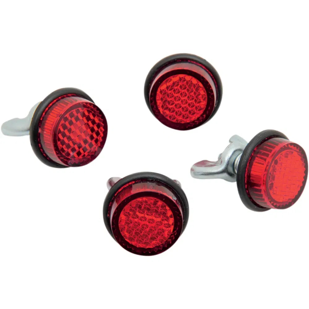 License Plate Reflectors - 4ct - Red