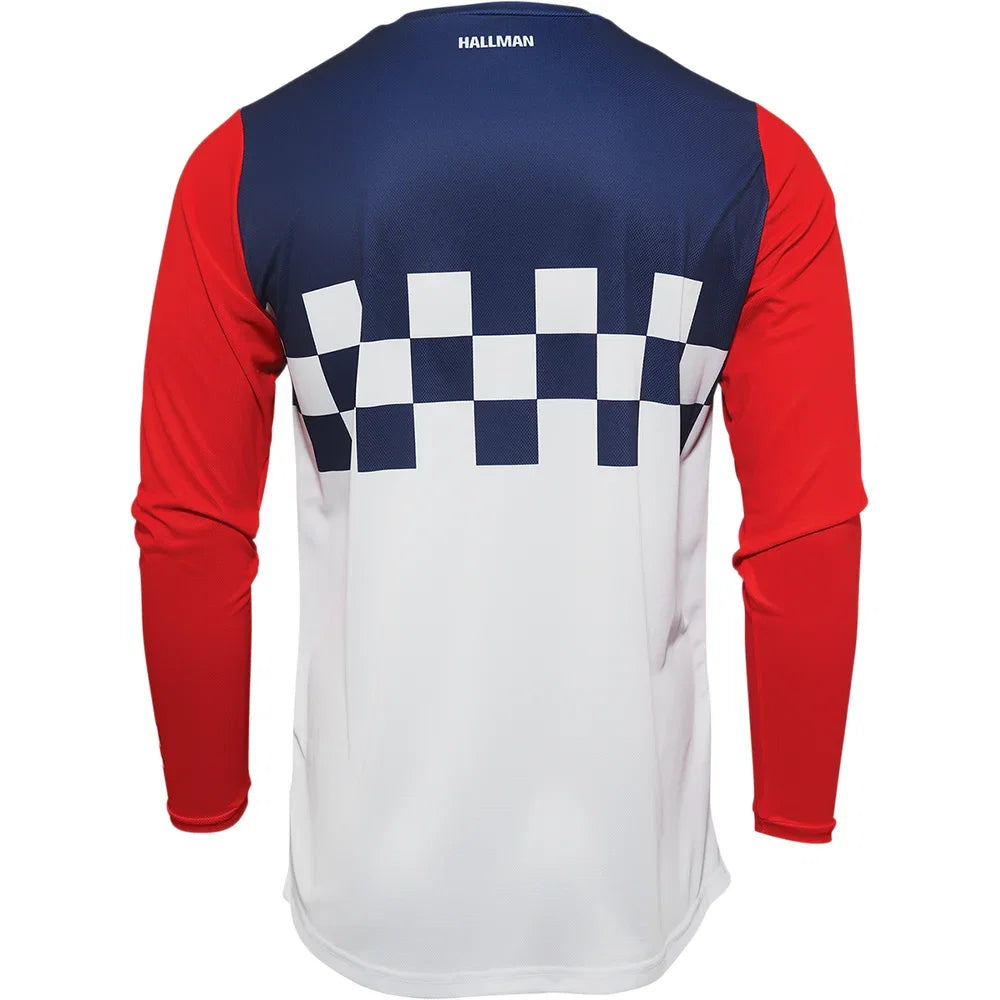 Maillot hallman differ cheq blanco/rojo/azul