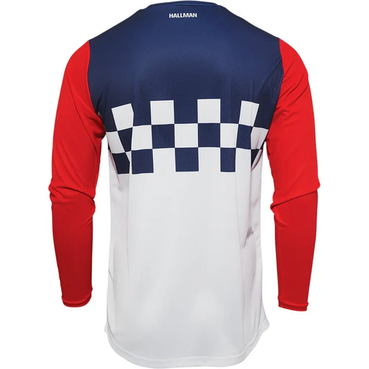 Maillot hallman differ cheq blanco/rojo/azul