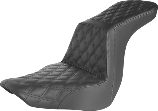 Asiento con escalera - Costura de celosía completa - Asiento con escalera - Costura de celosía completa - Negro