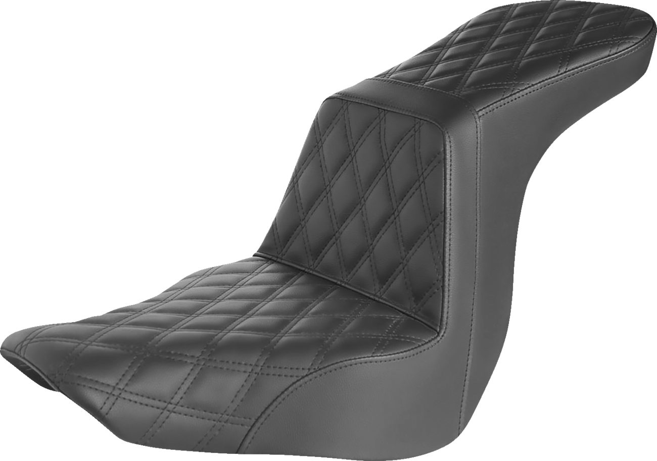 Asiento con escalera - Costura de celosía completa - Asiento con escalera - Costura de celosía completa - Negro