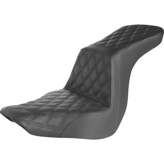 Asiento con escalera - Costura de celosía completa - Asiento con escalera - Costura de celosía completa - Negro