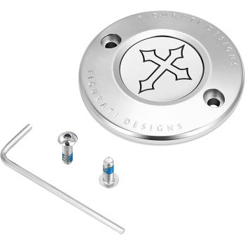Cubierta FIGURATI DESIGNS de Inspeccion Derby- Cruz - Cromo (2 orificios)