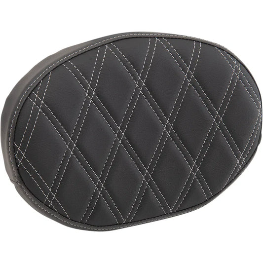 Sissy Bar Pad - Double Diamond - Silver - Oval