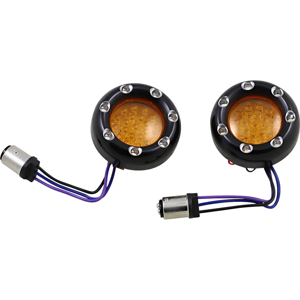 LED Light Kit for Factory Turn Signal Housing - Amber/White - Black