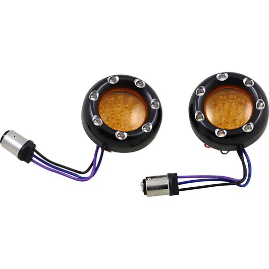 LED Light Kit for Factory Turn Signal Housing - Amber/White - Black