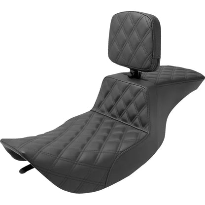 Asiento elevado Tour - Asiento elevado Tour - Respaldo del conductor - Costura de celosía completa - FLHR/FLHX '97-'07