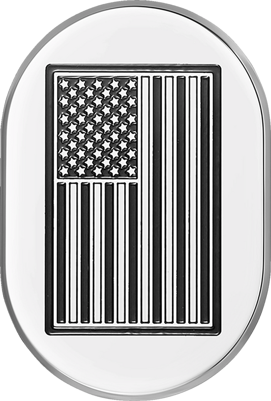Cubierta de antena - Cubierta de antena - Guardabarros trasero derecho - Bandera estadounidense con corte en contraste - Cromada